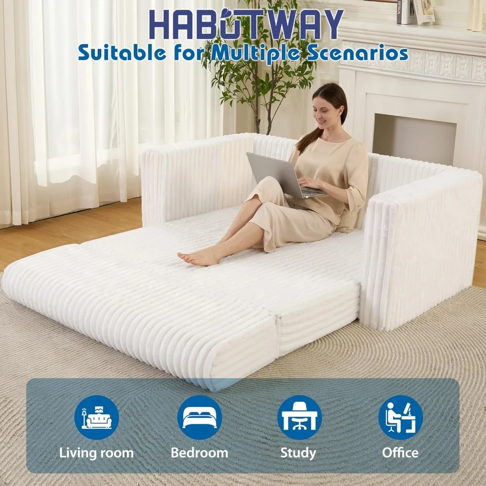 Convertible Sofa Bed, Portable Folding Chair with Armrests, Comfortable Multi-Purpose Floor Couch