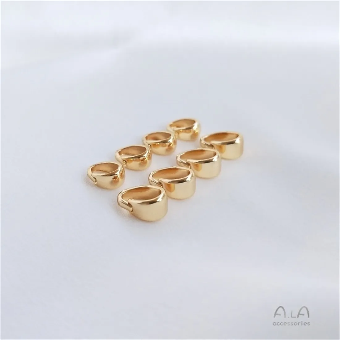 C047 14K Gold Plated Melon Seed Clasp, Copper Base Genuine Gold Plated Pendant Beads for DIY Handmade Necklace Jewelry