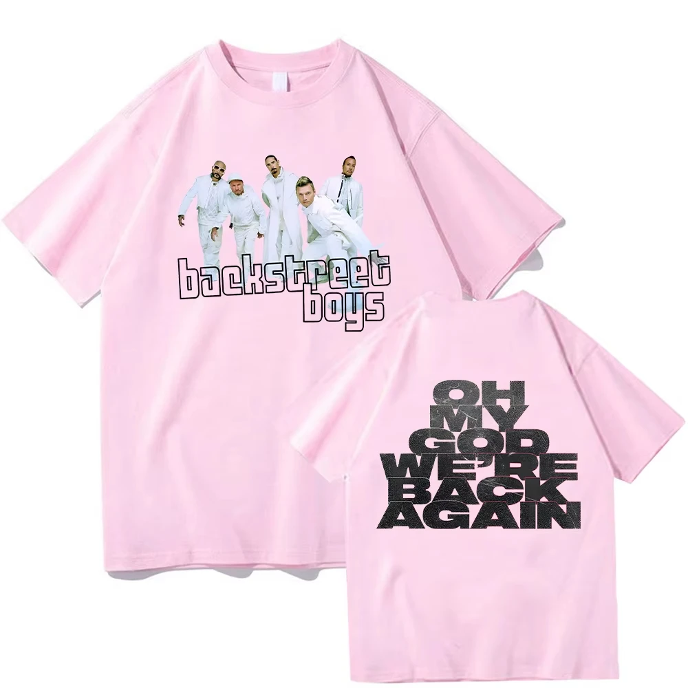 Camiseta We're Back Again da Banda Popular Backstreet Boys, Camisetas de Moda para Homens e Mulheres, Tops de Algodão Hip Hop, Camiseta Gráfica para H