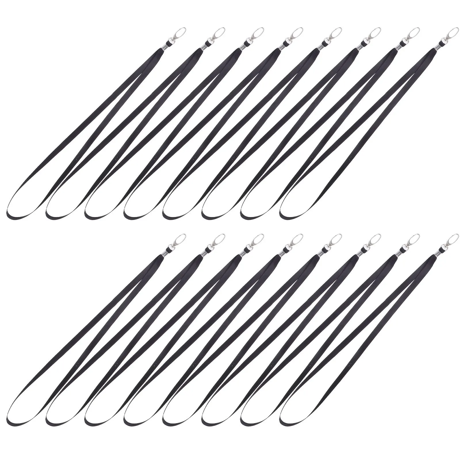 50 قطعة شارة الهوية السوداء الحبل شقة الرقبة حزام خطاف دوار كليب مكتب تحديد شارة حامل للرجال والنساء