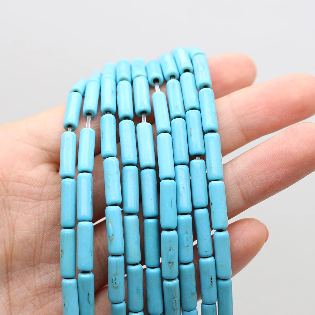 Long Cylindrical Natural Stones Beads 7x13mm Agate Jade Emperor Stone Rose Quartz Loose Spacer Beads for Jewelry Making DIY 38cm