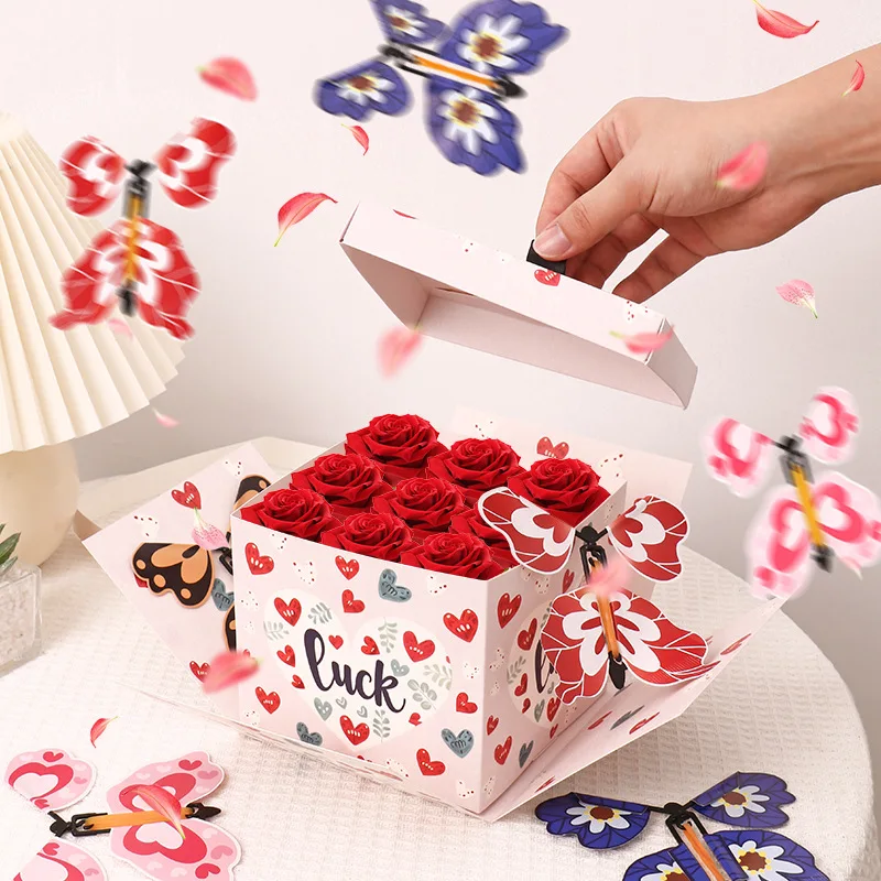 

Flying Butterfly Explosion Surprise Gift Box Birthday Party Graduation Ceremony Valentine's Day Creative Gift Packaging