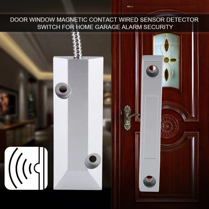 Magnetic Door Window Contact Sensor Alarm Wired Metal Security Home Burglars Alarm NO/NC Magnetic Switch Easy to Install