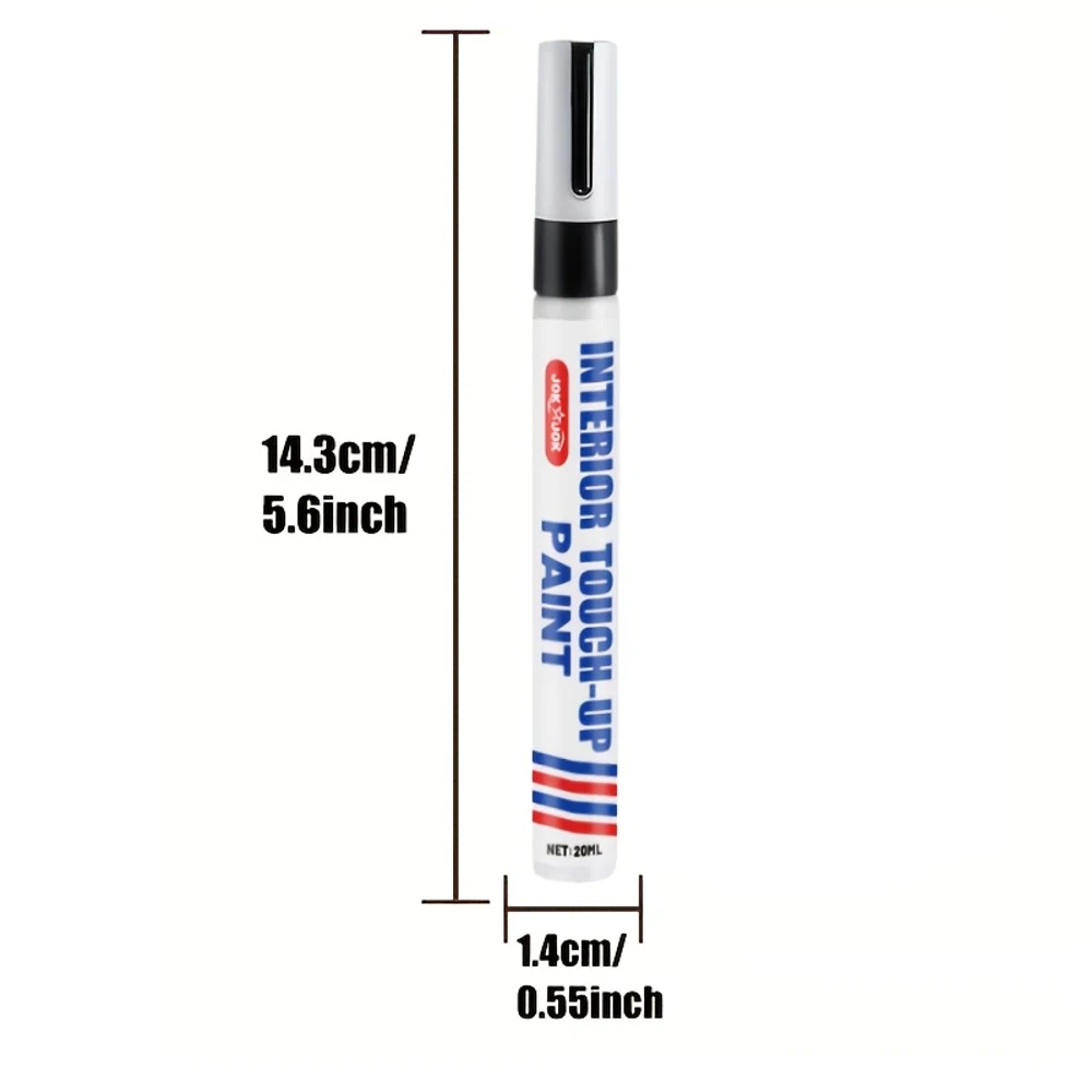 قلم إصلاح الخدوش الداخلي الاحترافي للسيارة - قلم طلاء بلاستيكي مقاوم للماء وتثبيت الألوان لعجلة القيادة ولوحة القيادة والمقاعد