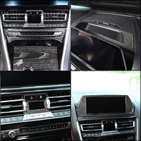 cheya Soft Carbon Fiber Car Central Control CD Panel Frame for BMW 8 Series G14 G15 G16 2019+ Interior Accessories