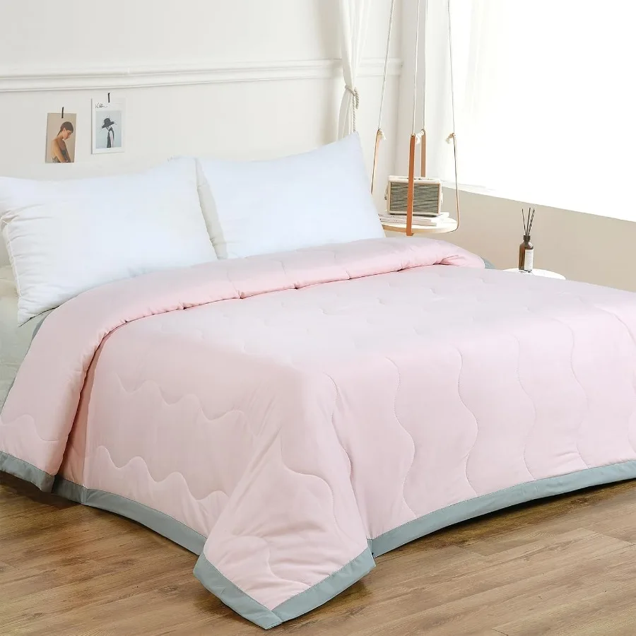 

Full Queen Size Lightweight Quilt for Summer Use UltraSoft and Breathable Comforter Ideal for All Seasons Perfect for Warm Nigh