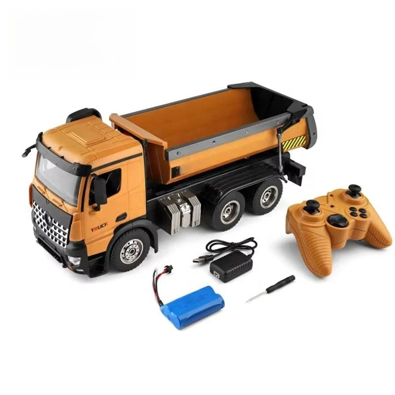 

1:14 2.4G Simulation RC Truck Alloy 6 Wheel Engineering Vehicle RC Dump Truck with LED Light