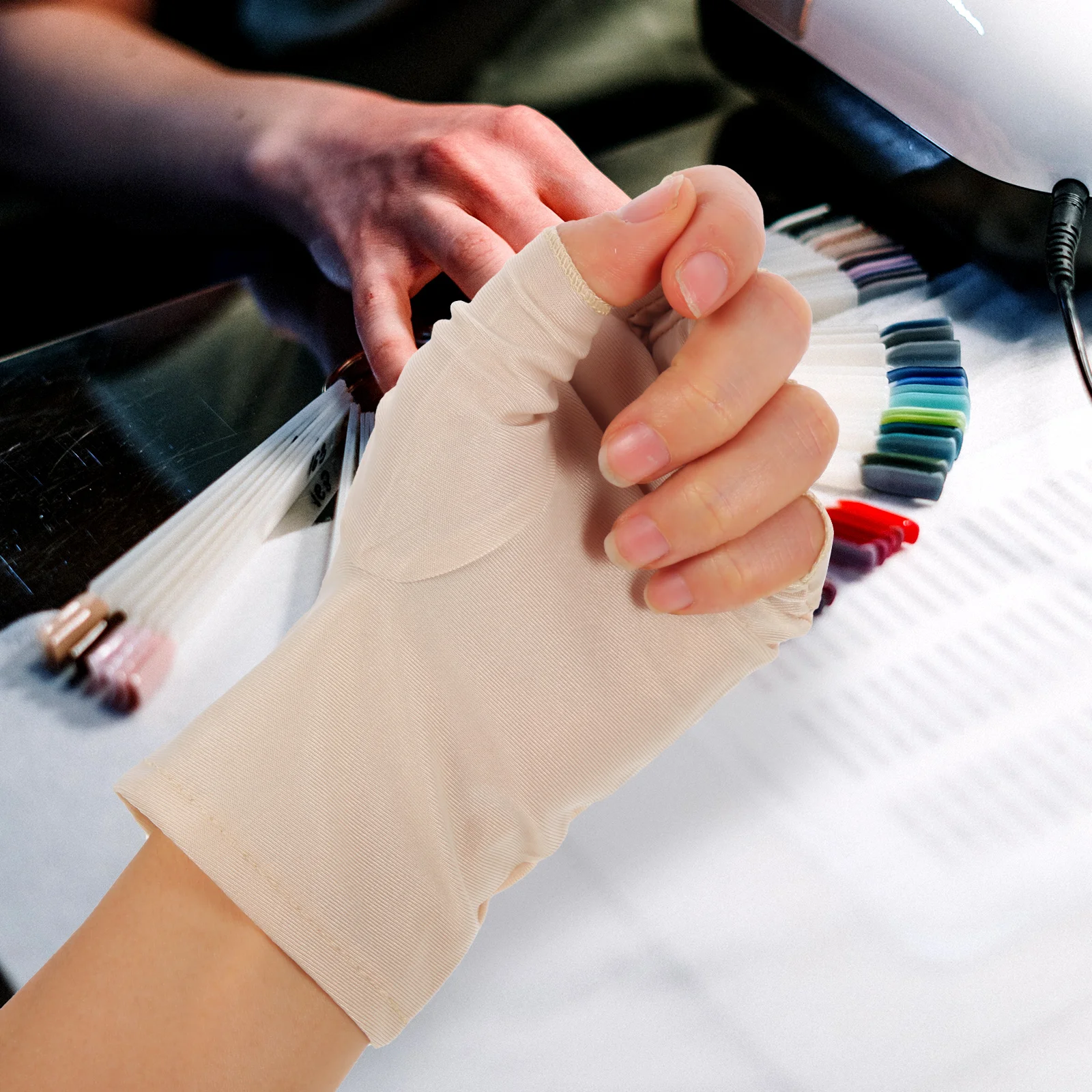 Gants de manucure de Protection UV, lampe LED professionnelle, outils pour ongles en Gel sans doigts, gants UV pour manucure en Gel