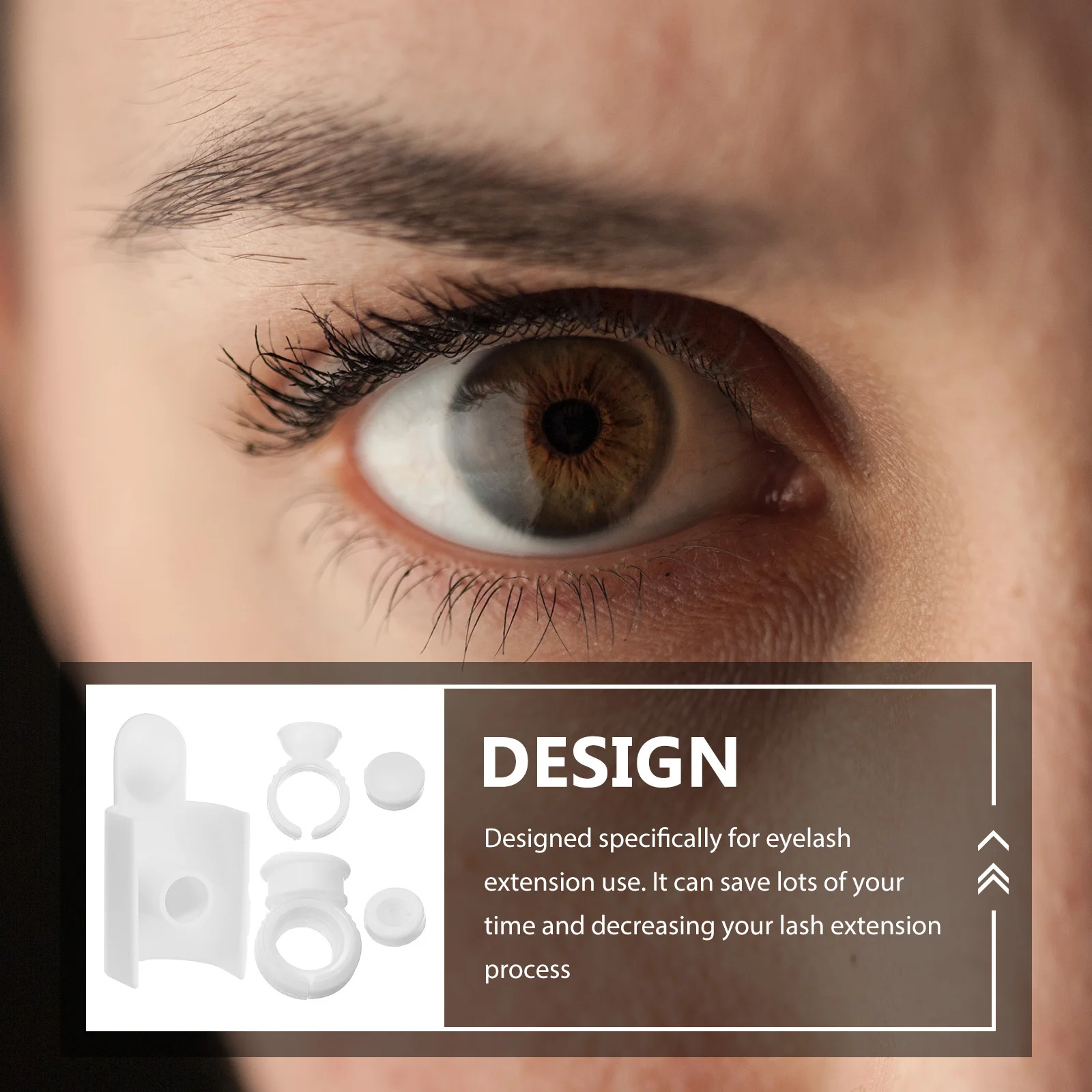 Juego de 5 anillos separadores de pestañas de plástico para extensión de pestañas, soporte en forma de U con ranura de pegamento, herramienta profesional de ayuda para injerto