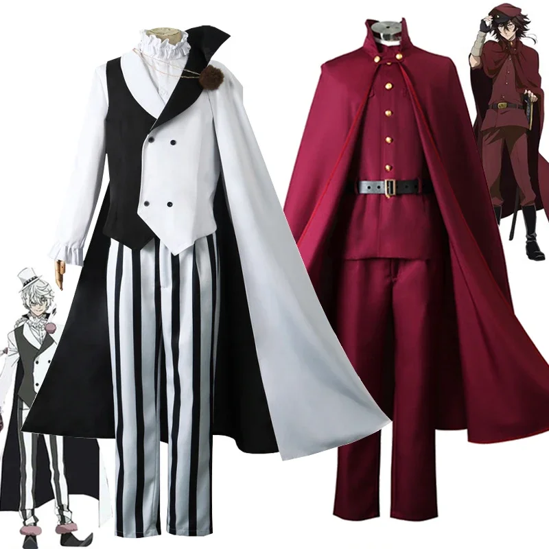 

Anime Bungou Stray Dogs Nikolai Gogol Cosplay Costume Christmas Halloween Outfit for Unisex Adult Tetchou Suehiro Uniform Cloak