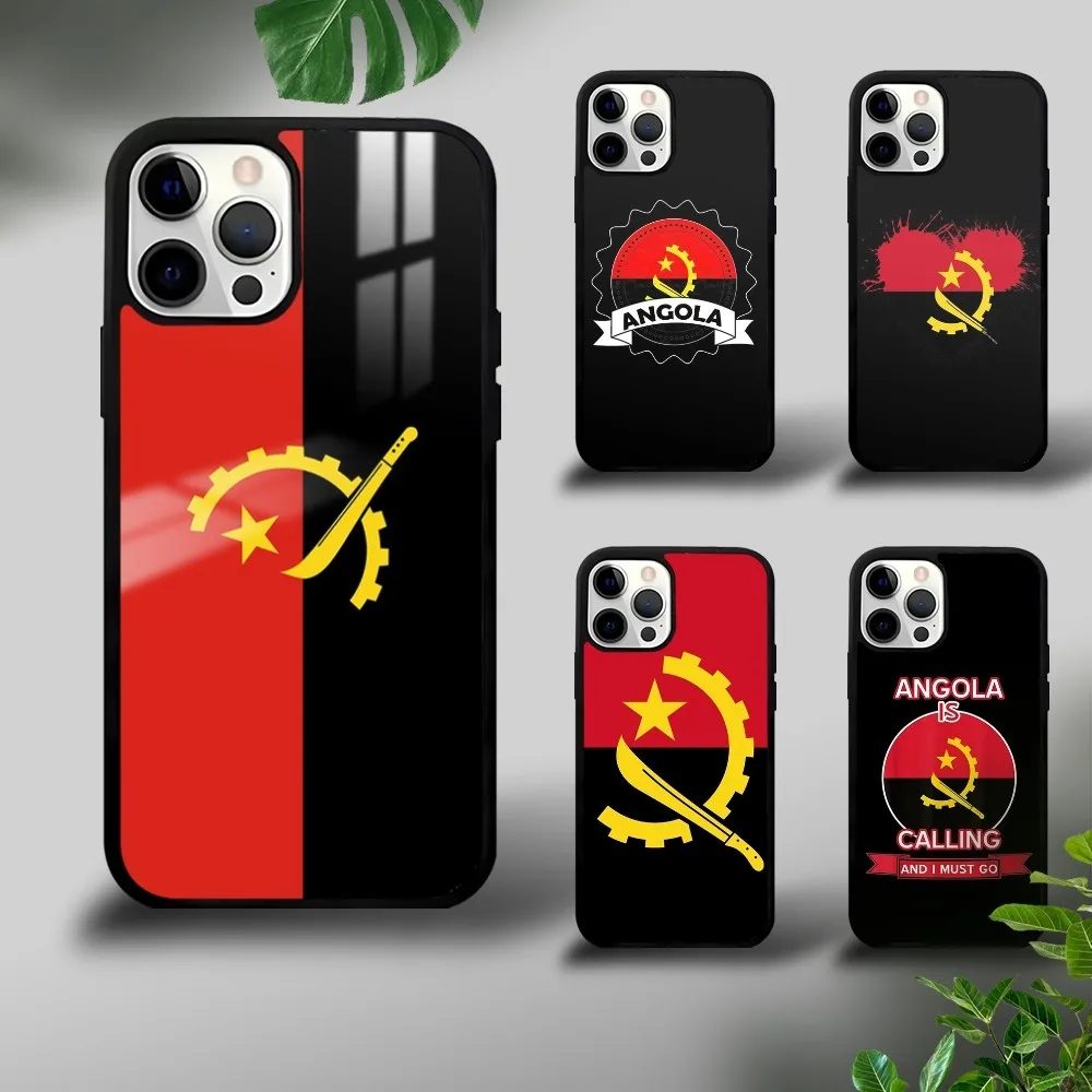 

Angola Flag Phone Case For iPhone 16 15 14 13 12 11 Pro Xs Max Mini Plus Celulares Hard Funda Dropshipping