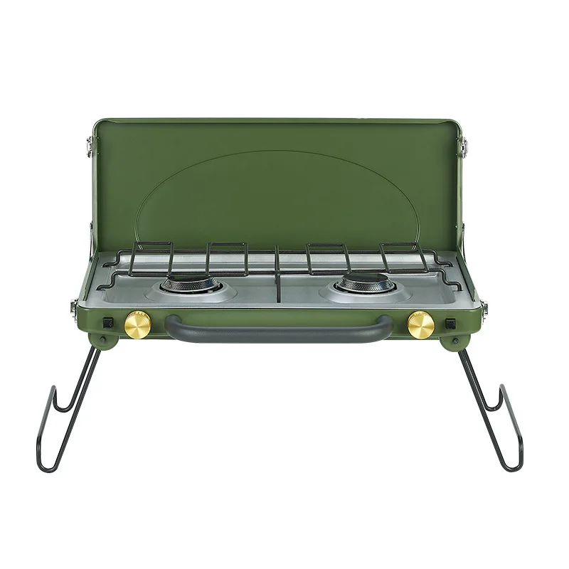 

Outdoor portable folding stove camping double burner gas stove small gas stove