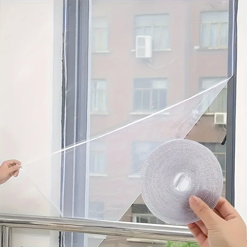 Easy-Install Self-Adhesive Mosquito Screen Kit - Cut-to-Fit, Includes Replacement Corners for Bedroom & Home Decor.