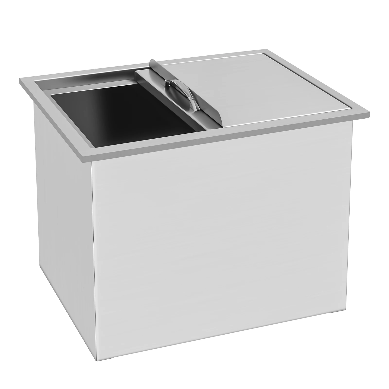 

Drop in Ice Chest, Ice Cooler with 304 Stainless Steel Cover Drop in Ice Bin Included Drain-Pipe and Drain Plug for Cold Wine