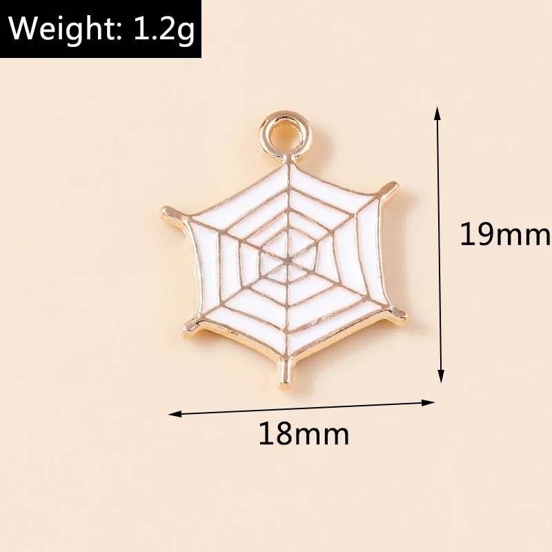 20 Stück 18x19mm Cartoon Emaille Spinnennetz Charms Anhänger für Schmuckherstellung DIY Tropfen Ohrringe Halsketten Armbänder Zubehör – Detail 1