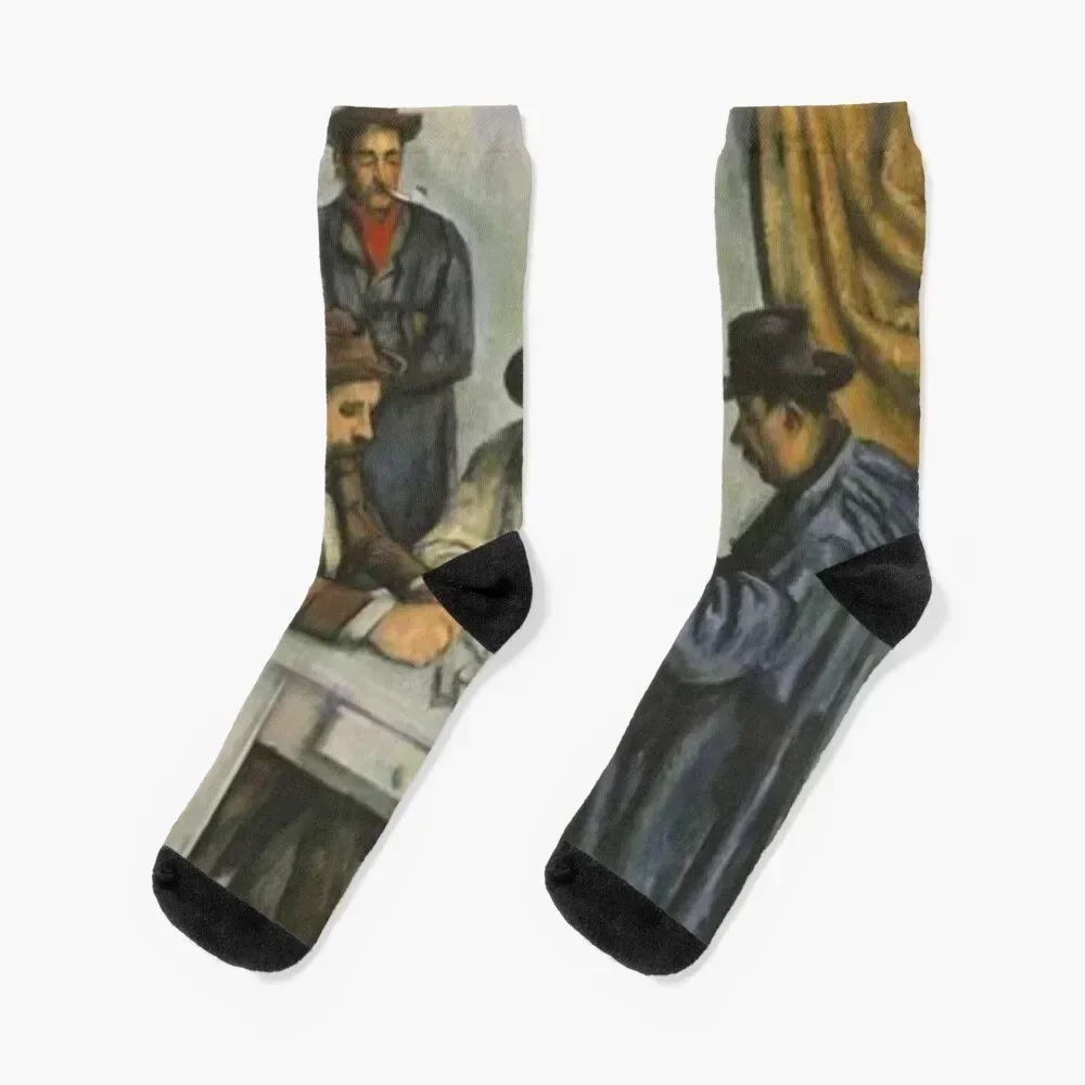 

The card players by paul cezanne draw painting Socks FASHION luxe sheer winter Socks For Girls Men's