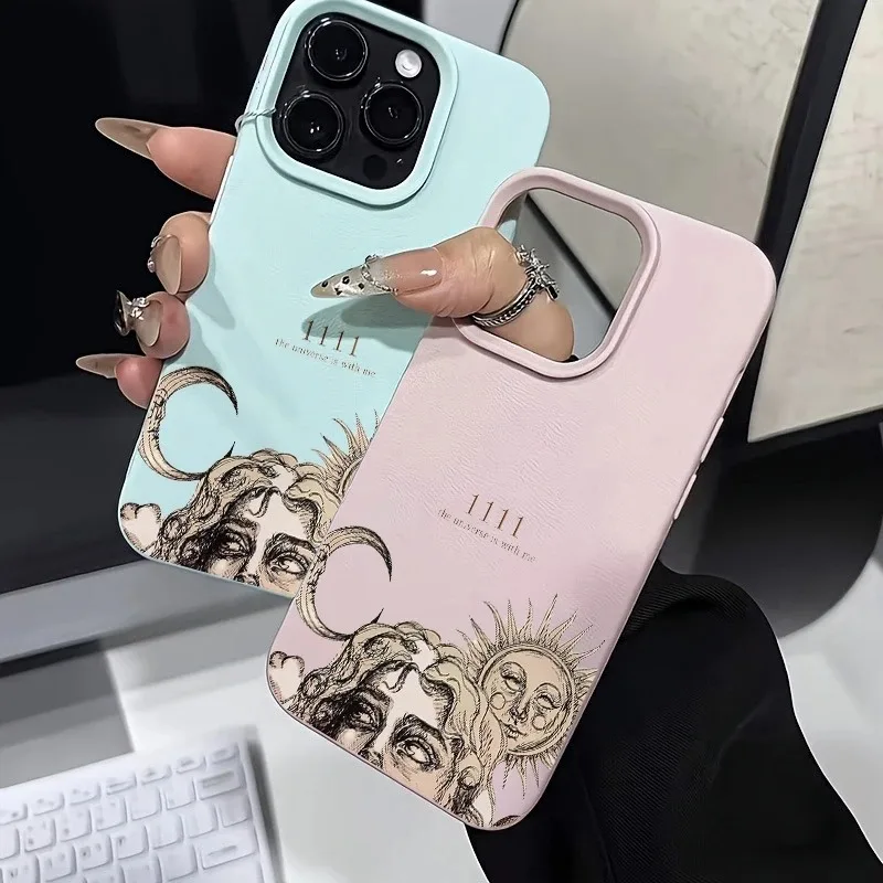 Funda de Teléfono con Ilustraciones de Arte Minimalista para iPhone 17 16 15 14 Plus 13 12 11 Pro MAX 17 Air, Antigolpes y Suave