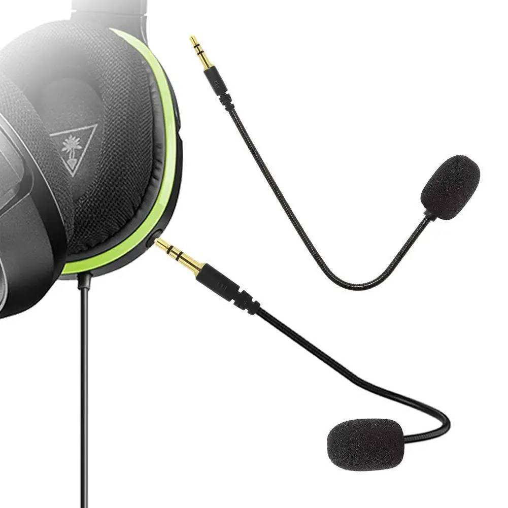3.5mm Replacement Gaming Headset Microphone Noise Reduction Microphone Gaming Headset Bendable Microphone Accessories