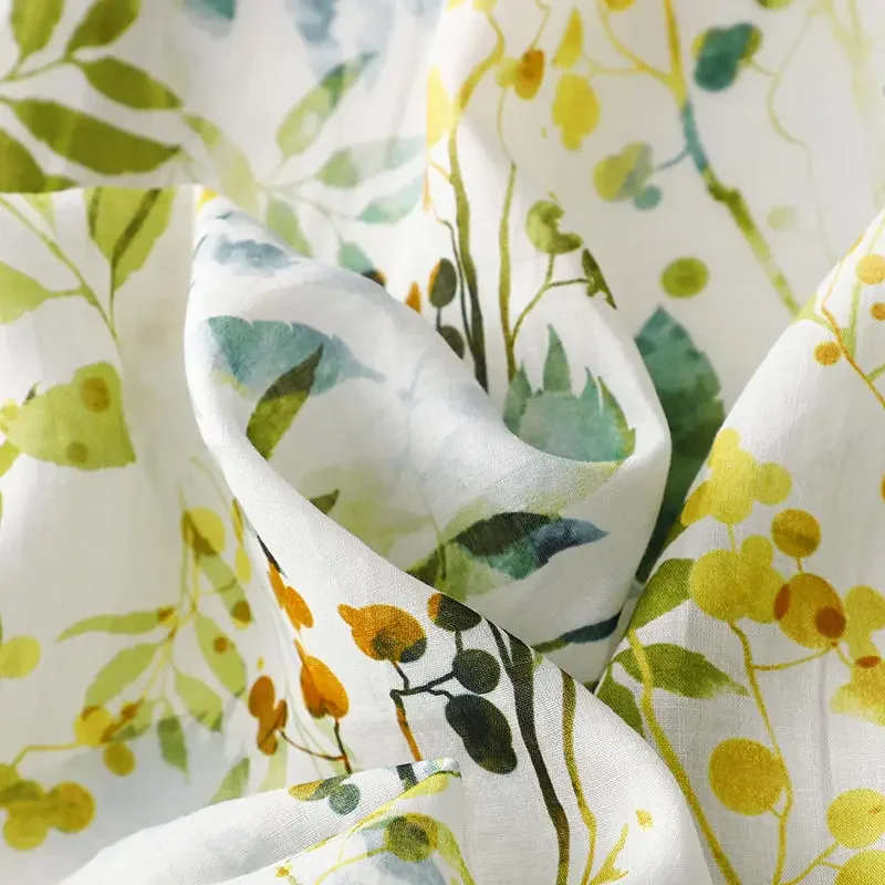 Robe longue en coton et lin pour femmes, mode d'été, motif Floral français, manches courtes, imprimée, ample, 2025