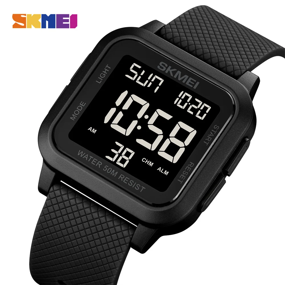 SKMEI Outdoor Sport Watch Men Alarm Chrono Clock 5Bar orologi militari impermeabili Display a LED Shock orologio digitale reloj hombre