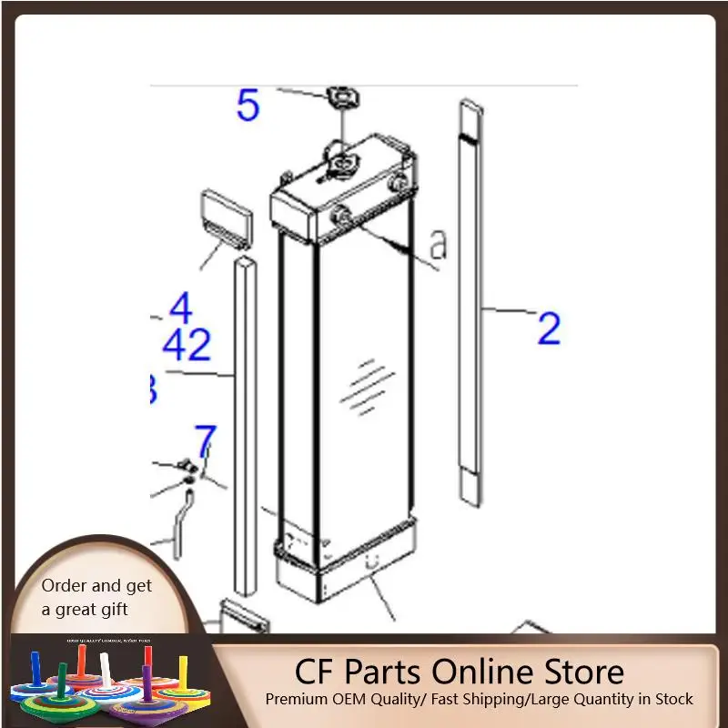 Hydraulic Oil Cooler 21K-03-71121 21K0371121 for Komatsu PC160-7 PC160LC-7