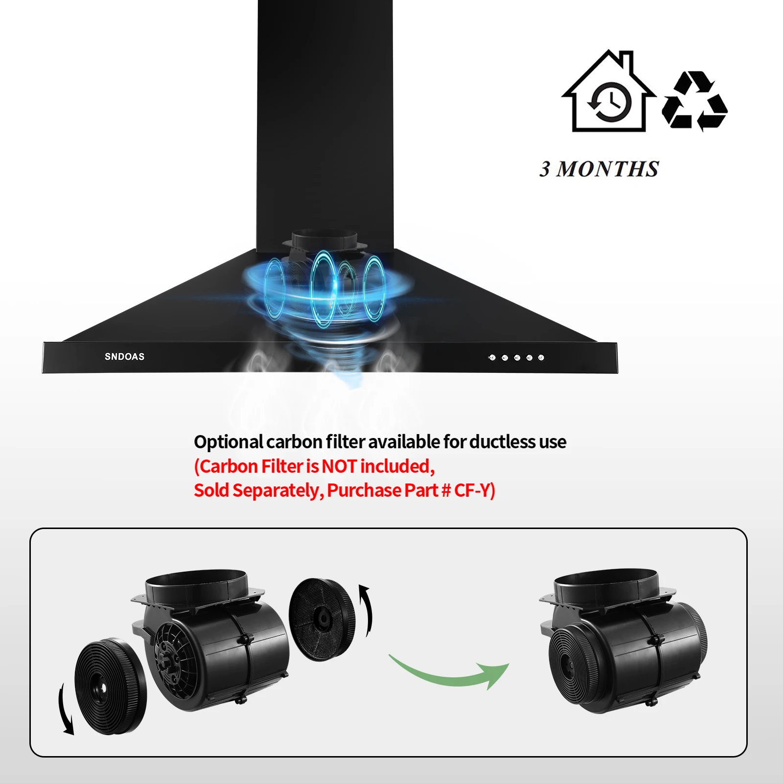 Tieasy 30 cali 450 CFM do montażu na ścianie diody LED z kabrioletem/bezkanałowym przycisk ze stali nierdzewnej okap USGD1775BPA