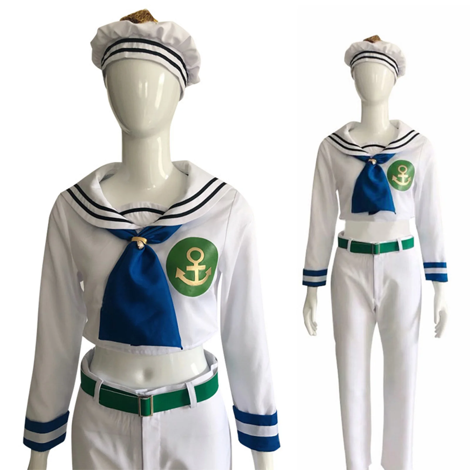 Anime bizarre Abenteuer Higa shikata Josuke Cosplay Kostüm Marine Uniform Hemd Mann Frau Halloween Seemann Anzug