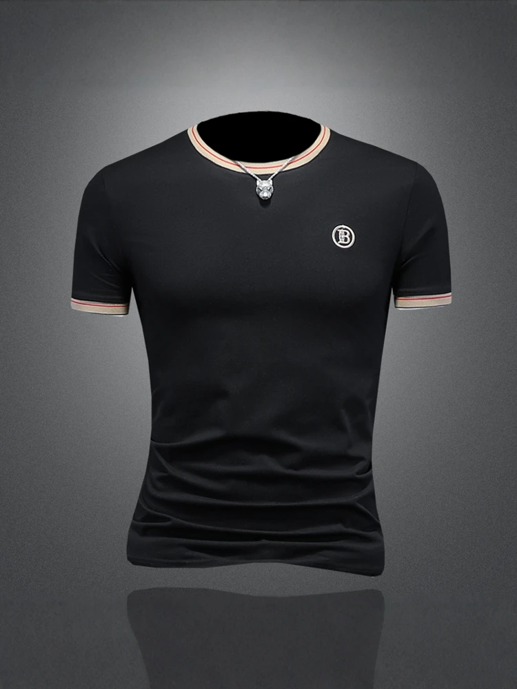 

Casual round Ne ort Sve T-irt Men's Summer New Sle Korean Version Breathable Large Size Faionable Top