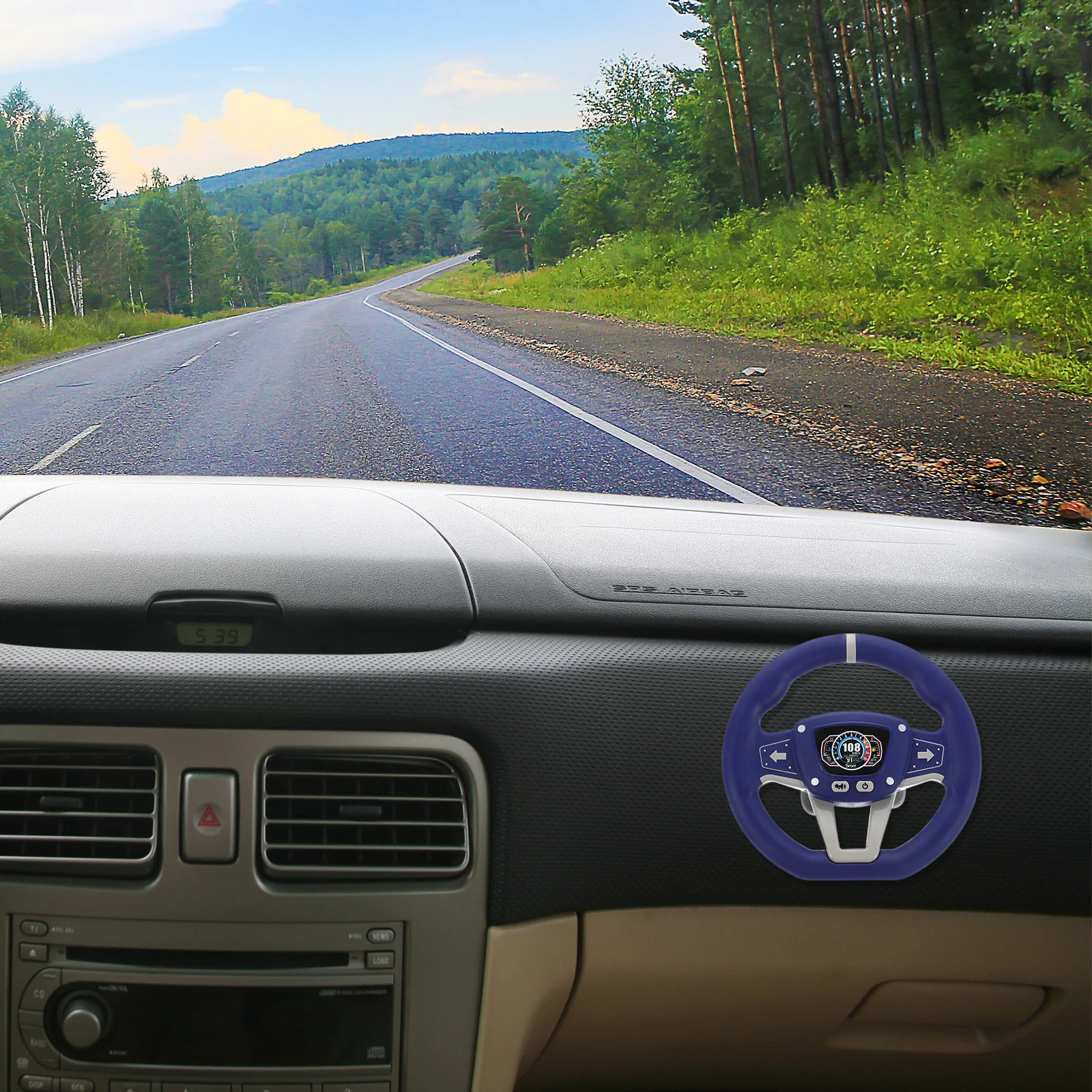 1 قطعة عجلة القيادة المحاكاة للأطفال مع أضواء الموسيقى التفاعلية التظاهر اللعب وحدة تحكم في قيادة السيارة ، طفل رضيع