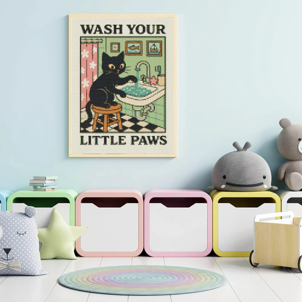 DIY Bathroom Black Cat Diamond - Photo Mosaic Print review and price