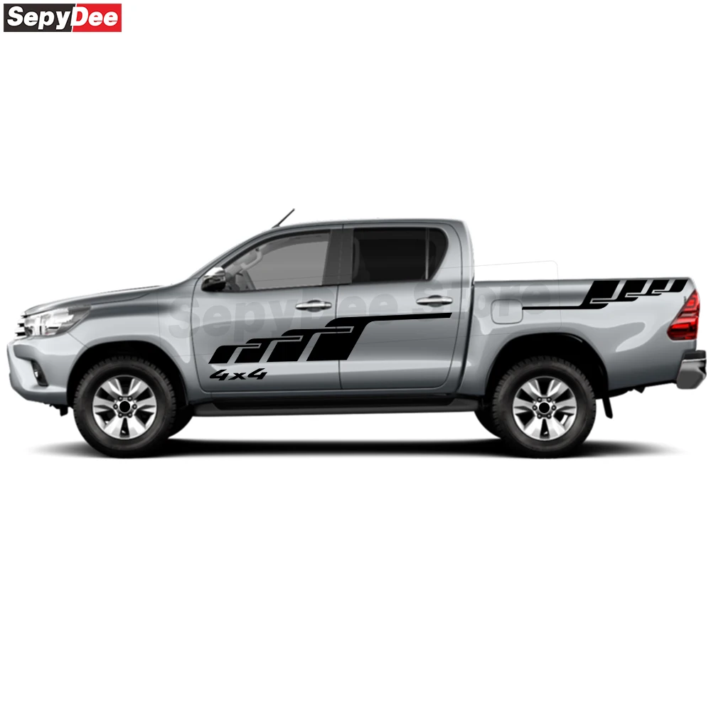 4X4 Graphic Car Hood Bonnet Door Side Sticker for Toyota Hulix Pickup Truck Body Rear Bed Decor Vinyl Film Decal Car Accessories