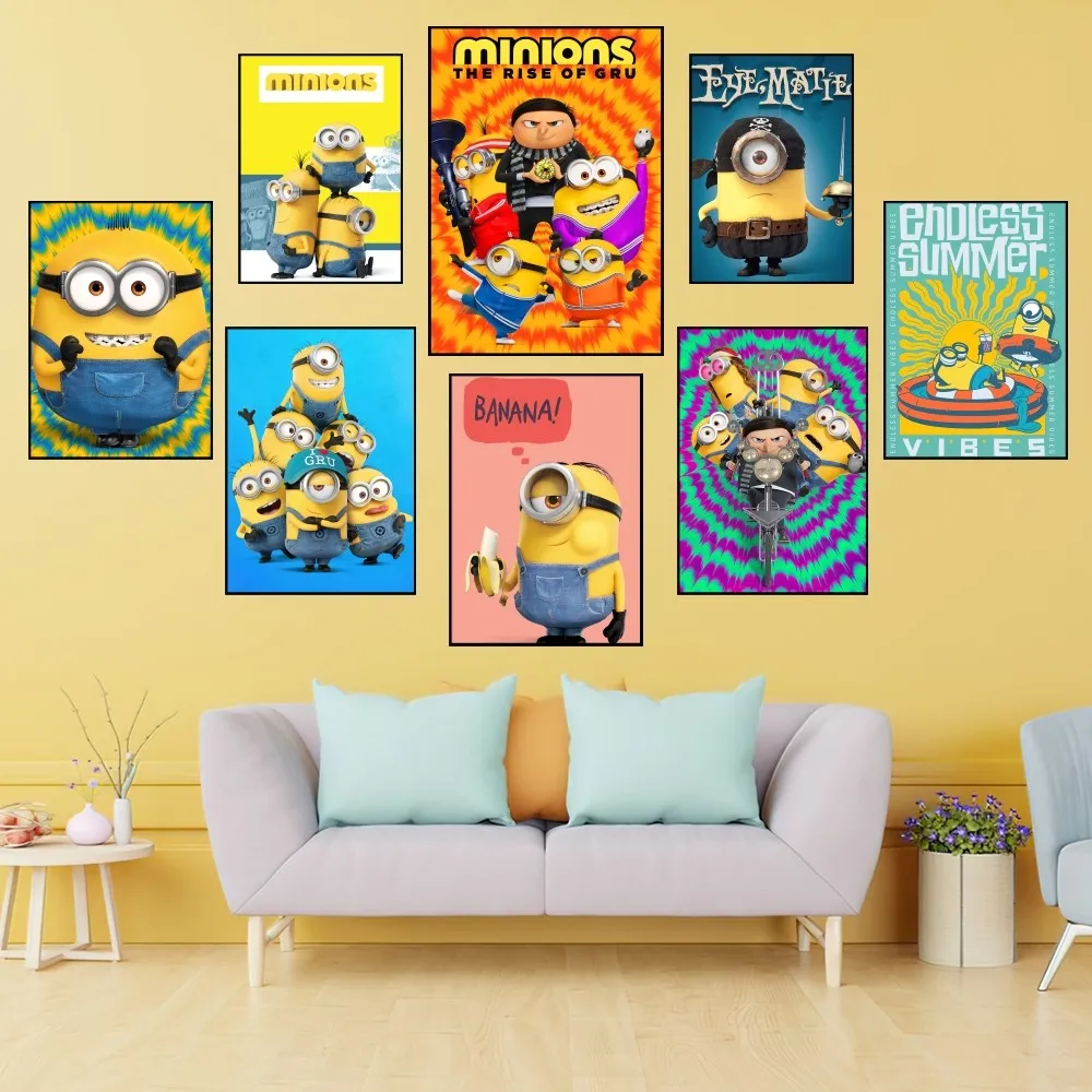 Cartoon L-Lovely Cute M-Minions Poster Prints Wall Painting Bedroom Living Room Decoration Office Home