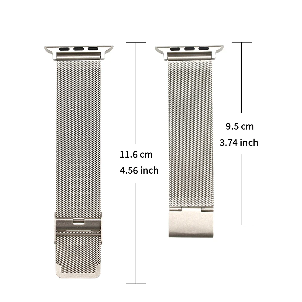 Correa milanesa para Apple watch 9 8 7 41mm 45mm Ultra/2 49mm banda transpirable de Metal para iWatch 6 5 4 3 SE 2 44mm 40mm 42mm 38mm