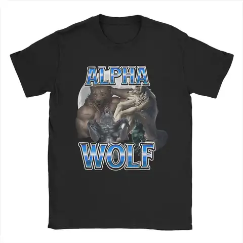 Alpha Wolf Funny Sigma Alpha Meme T Shirt Novelty T-Shirts Short Sleeve Y2K Casual Tshirt Summer Pure Cotton Plus Size Clothes