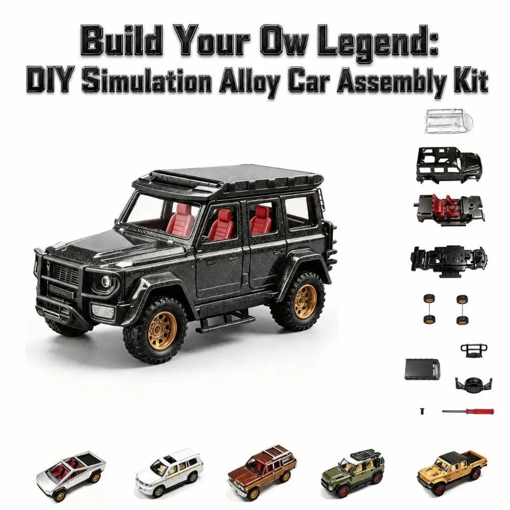 4/6pcs DIY Assembly Toy Cars Metal Alloy Off-Road Vehicle Models with Screwdriver for Kids Children Boys, Random Color and Style