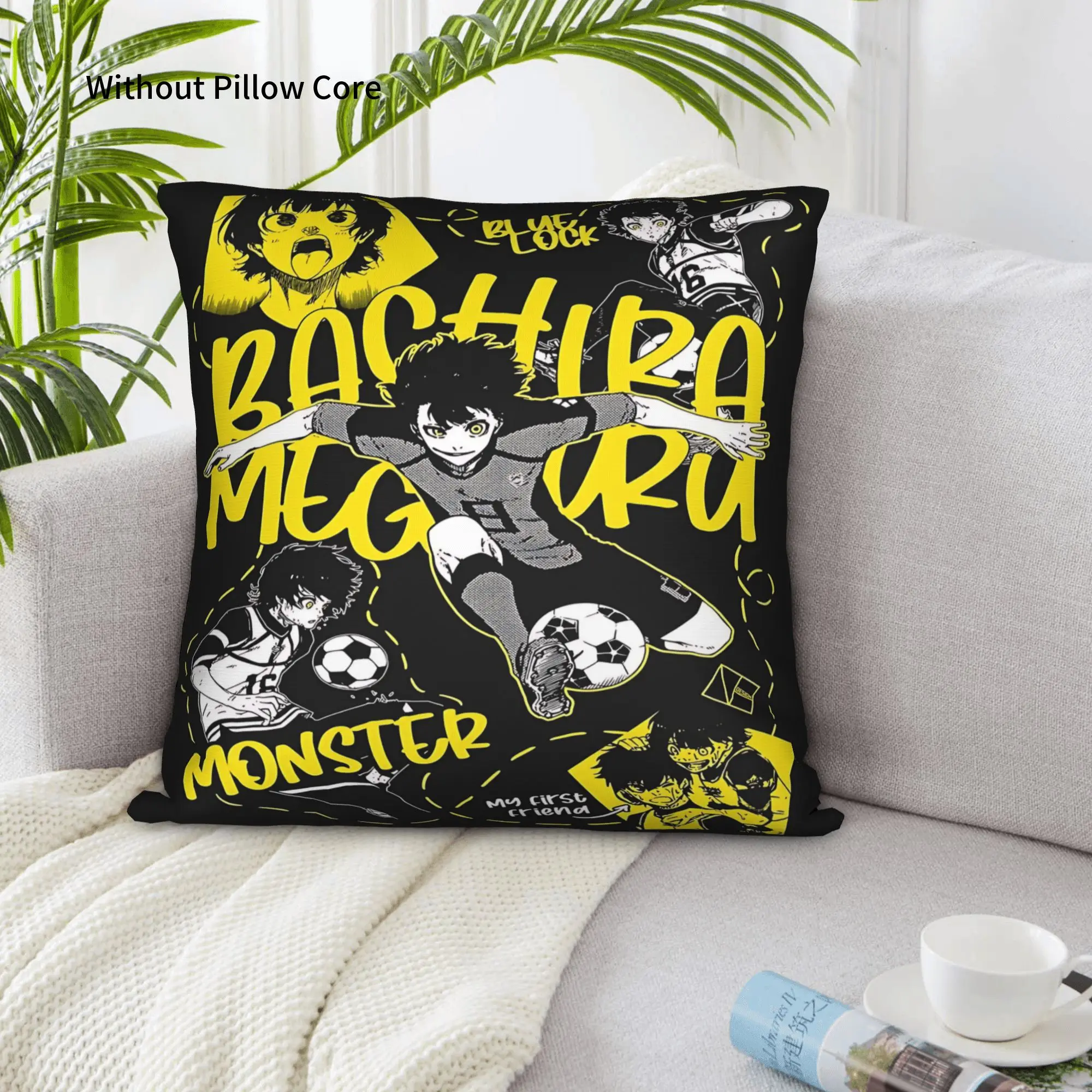 1PC Blue Lock Football Anime Pillow Case Double-Sided Printing  Sofa Cushion Bedroom Bedside Pillow