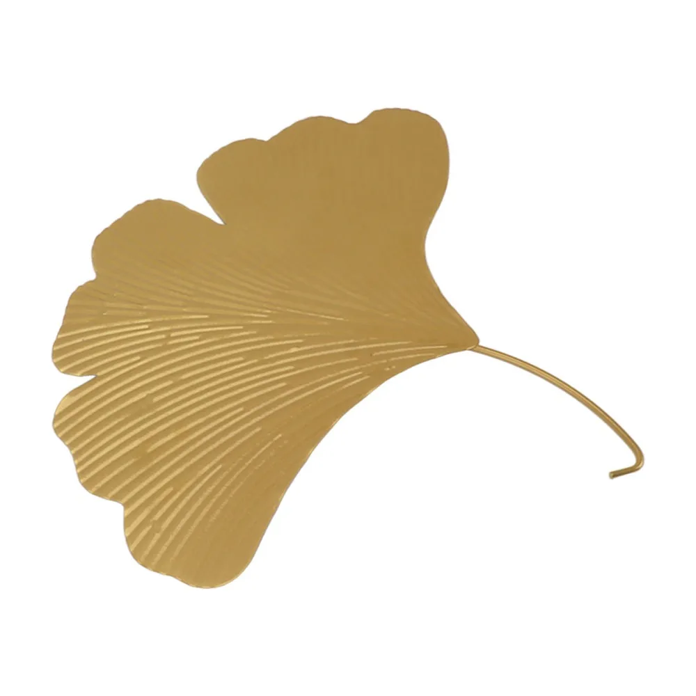Iron Metal Material Ginkgo Biloba Wall Art 3D Design Gold Hanging Wall Sculpture 12.99x12.60in Fadeless Coating