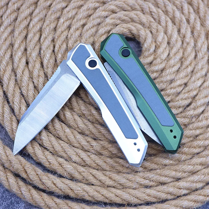 Coltello pieghevole, manico in materiale D2 in lega di alluminio, coltello da sopravvivenza per esterni portatile e alla moda, coltello portatile per esterni