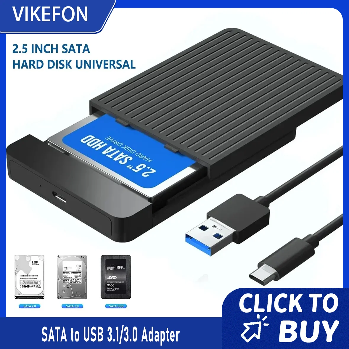 

Корпус для HDD/SSD 2.5 дюйма, адаптер SATA на USB 3.1/3.0, внешний корпус для жесткого диска 6 Гбит/с, USB-C, для дисков HDD