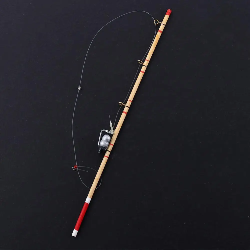 Dolls House Garden Decoration Model Toy 1:12 Fishing Rod Pole Mini Fishing Pole Fishing Pole Model Miniature Fishing Tool