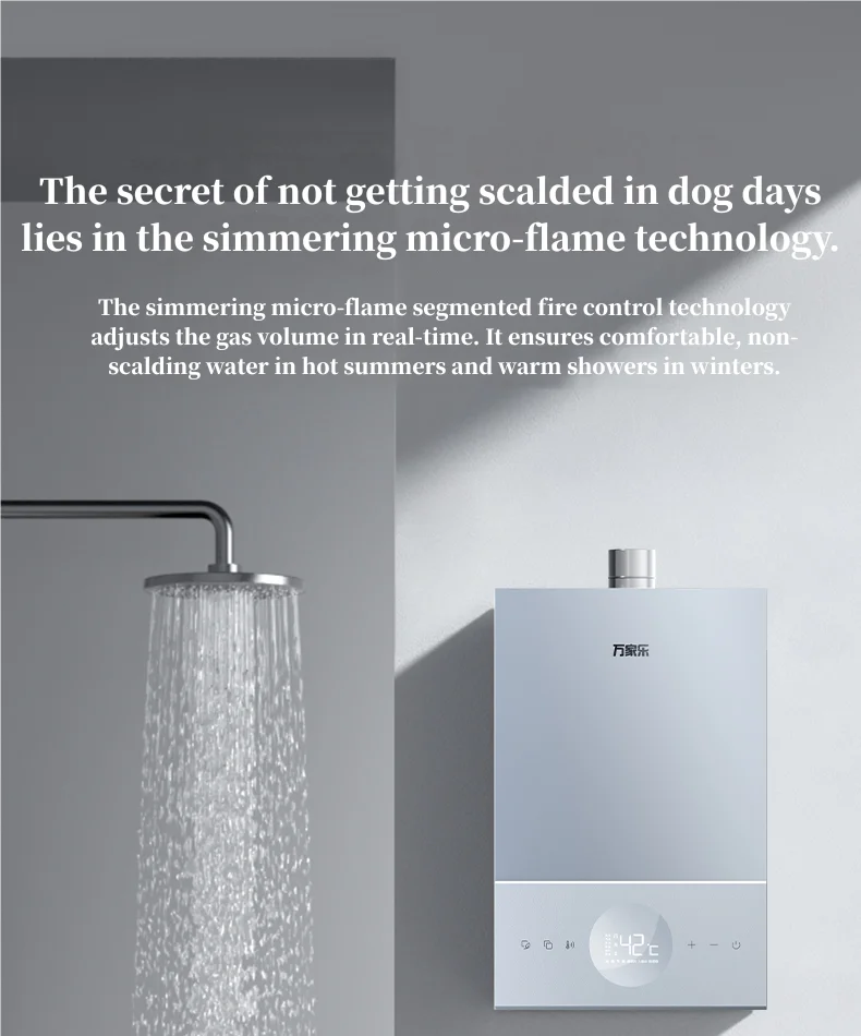 Novel Design Remote Control Macro Gas Water Heater 13/16L Multiple Capacity Tankless Gas Water Heater