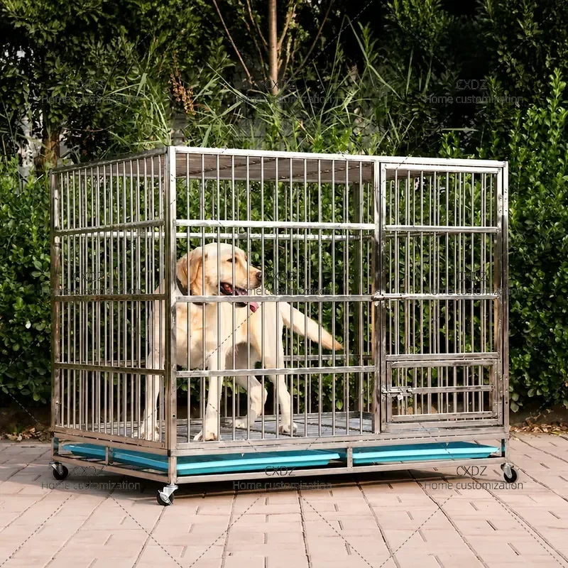 Free Shipping Stainless Steel Dog Cage for Large Medium Small Dogs Non Rusting Removable Pet Crate Kennel for Golden