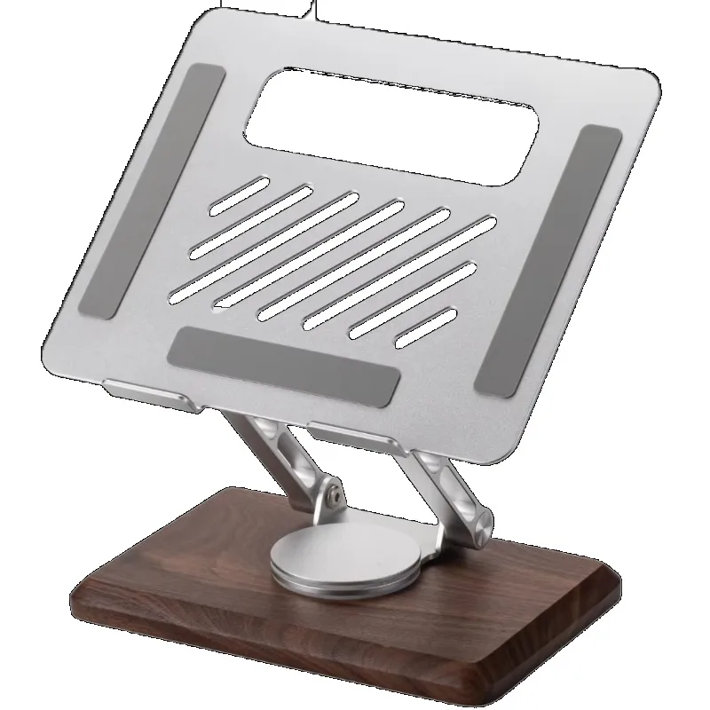 

Natural walnut and aluminum alloy stable laptop stand Wooden laptop stand
