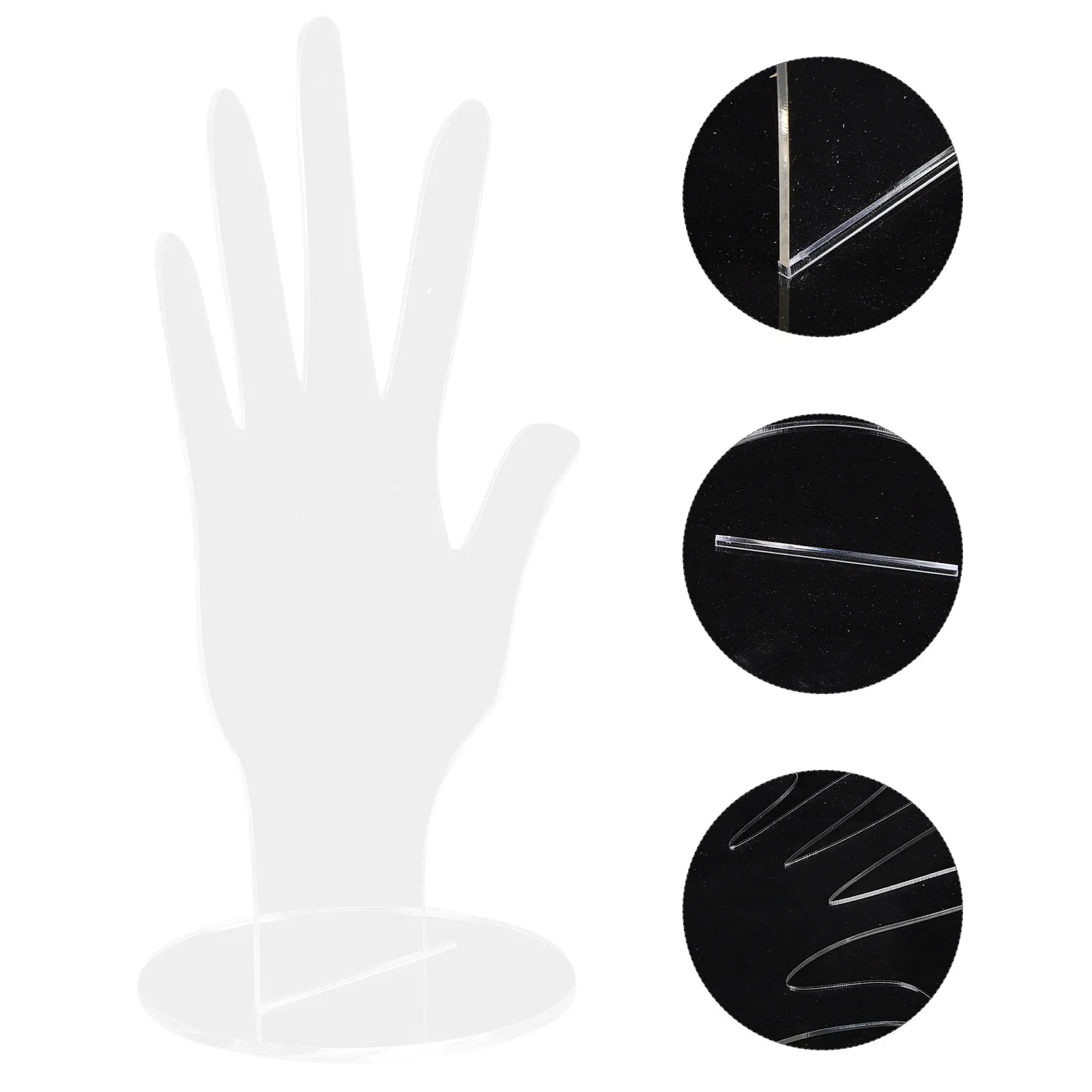 

Lightweight Acrylic Palm Design Jewelry Display Holder for Rings Bracelets Necklaces Watches Home Office Exhibition Decorative