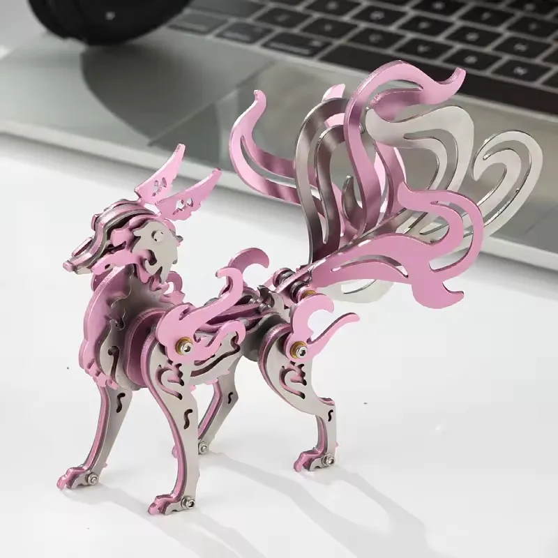 Nine-Tailed Fox 3D Metal Jigsaw Puzzle DIY Assembly model Fine Assembly Model Suitable Creative Gift for Adults & Kid home decor