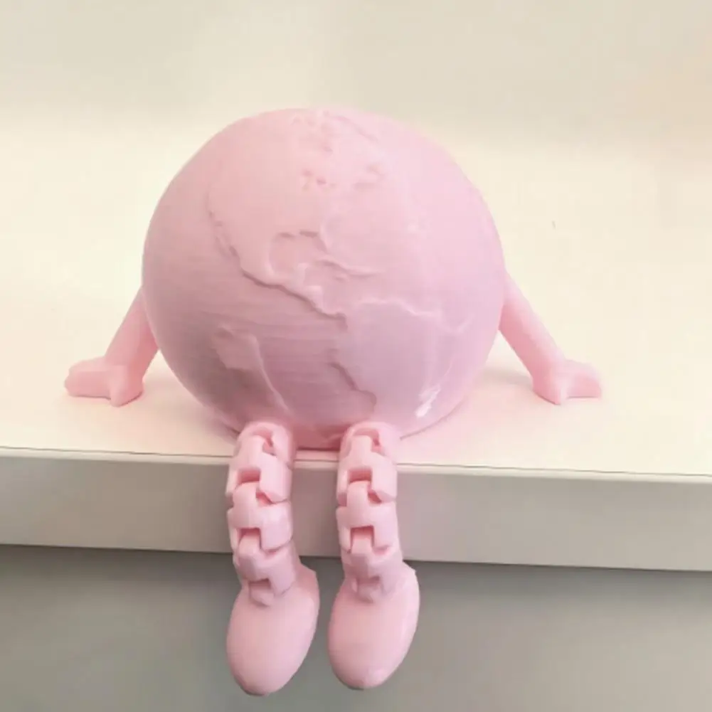 Playable Macaron Doll Macaron Ornament 3d Printed Articulated Earth Figurine Flexible Poseable Buddy Statue Cute Fidget for Home