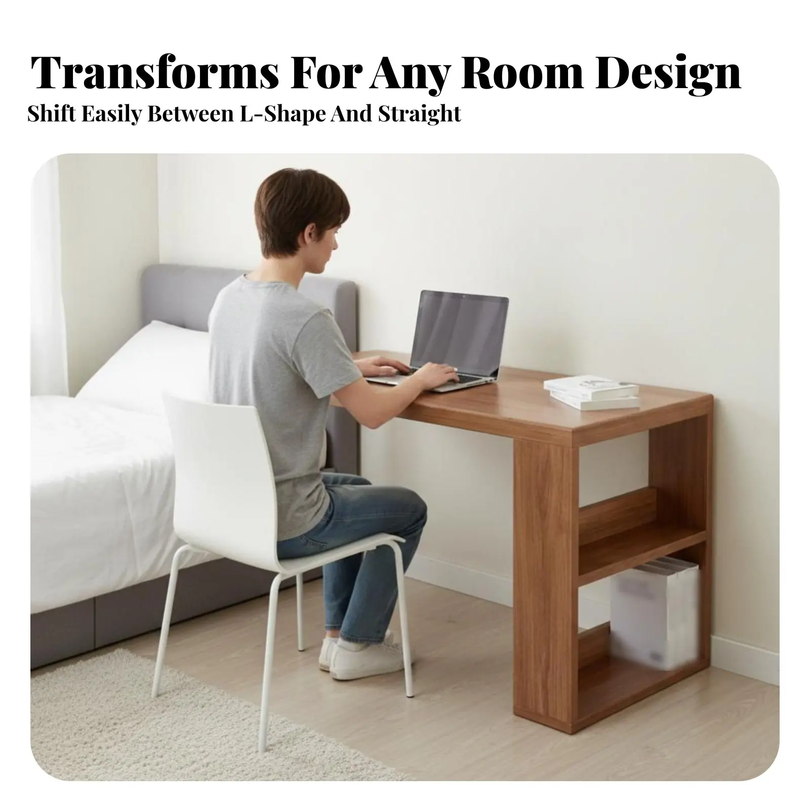 Corner-Shapedd Desk with Storage Single-Unit Space-Saving Corner Fit Corner-Shapedd Desk with Storage Multi-Functional Modern