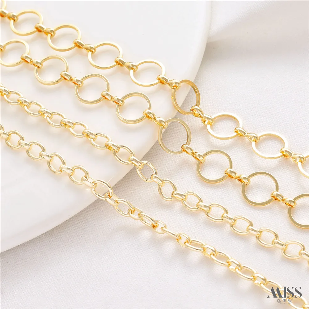 

14K Gold-wrapped 8-character Ring Chain O-character Handmade Chain DIY Bracelet Necklace Bag Chain Key Lanyard Accessories