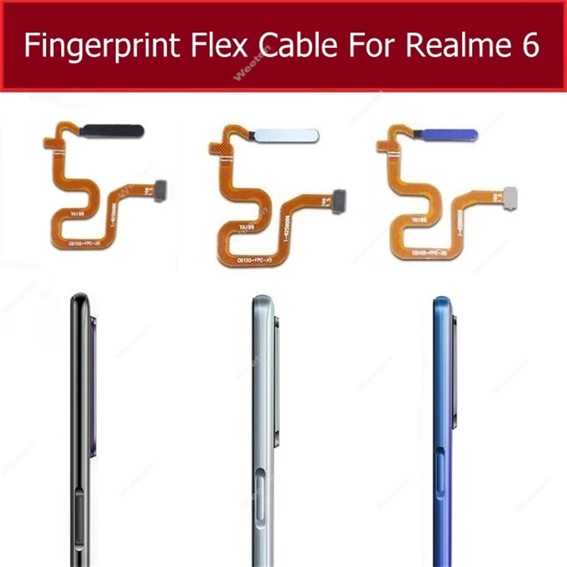Fingerprint Sensor Flex Cable For Realme 3 Pro 5 5i 5S 6i 6 6S Power Button Unlock Home Button Sensor FingerPrint Touch Flex