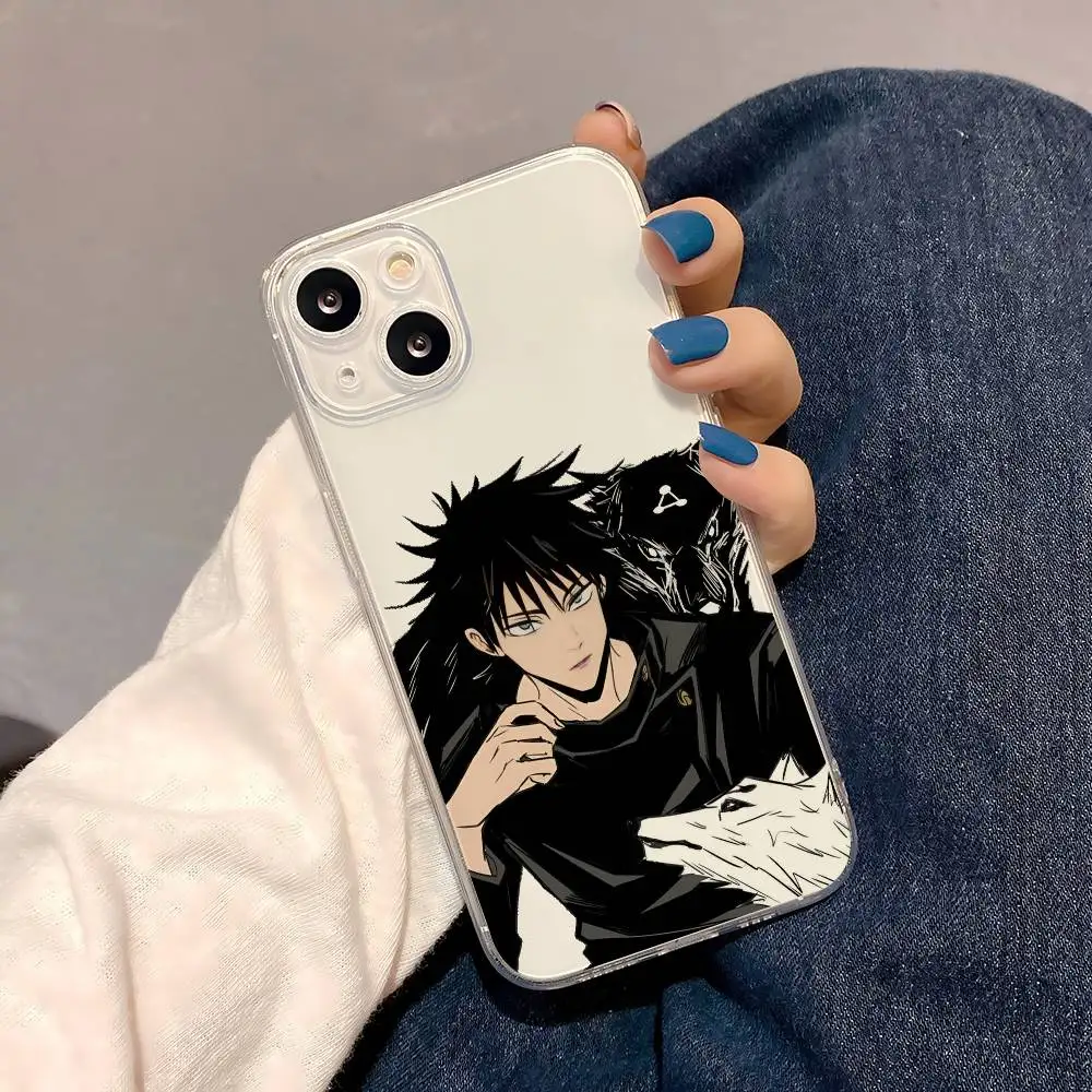 1 funda de teléfono transparente de lujo Fushiguro Megumi para IPhone 17 16 15 Pro Max 14 13 12 11